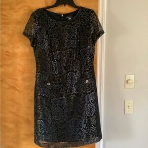 Tommy Hilfiger Black Floral Lace Mini Dress